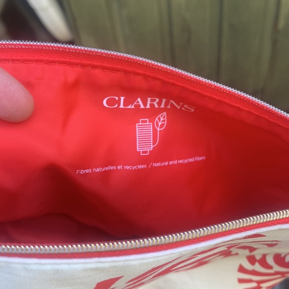 Clarins hundred percent recycled bag cloth material NWT - Picture 3 of 5